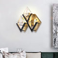 DecorBites™ Minimalist Crystal LED Wall Sconce in Gold with Rhombus Surface Design