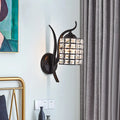 DecorBites™ Minimalist Crystal Square/Rhombus Sconce: Black 1-Light Shade Wall Lighting Fixture