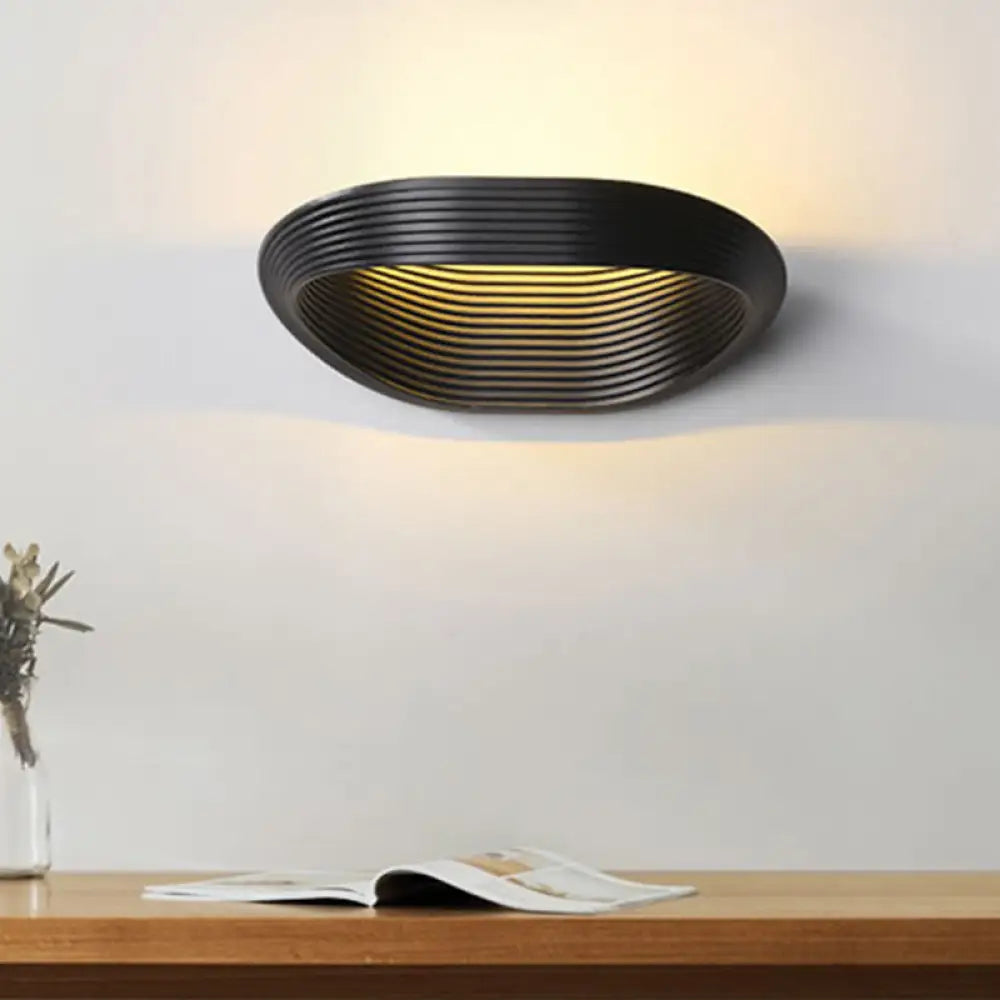 DecorBites™ Minimalist Geometric Wall Sconce with LED Warm/White Light in White/Black Metal