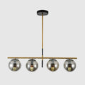 DecorBites™ Minimalist Glass Globe Island Chandelier with Brass Pendant - 4/5 Lights in White, Smoke Grey, or Clear