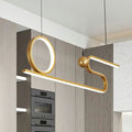 DecorBites™ Minimalist Gold Linear LED Island Lighting for Restaurants - Metal Ceiling Hang Lamp