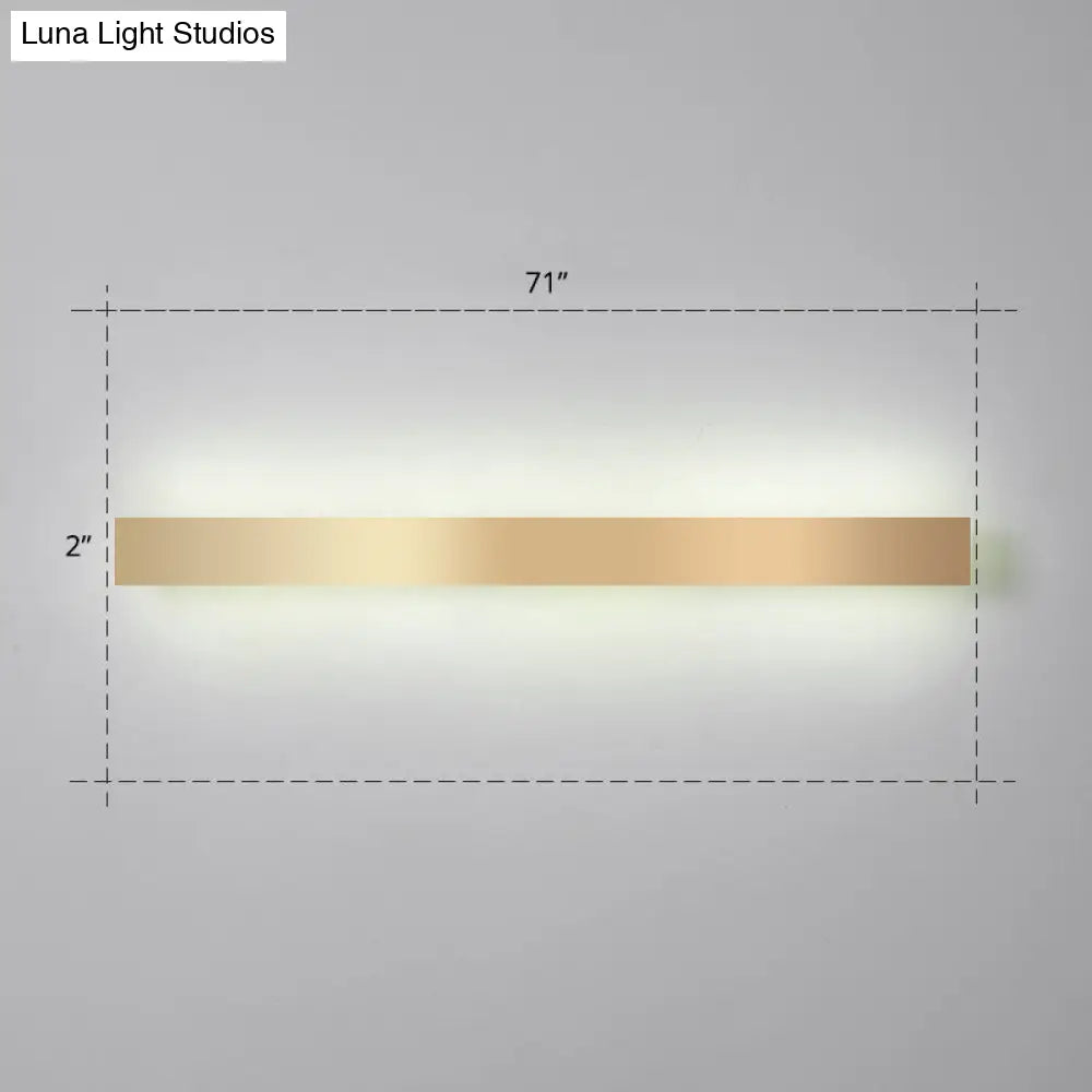 DecorBites™ Minimalist Gold Plated LED Wall Sconce for Living Room - Aluminum Bar Shaped Flush Wall Light