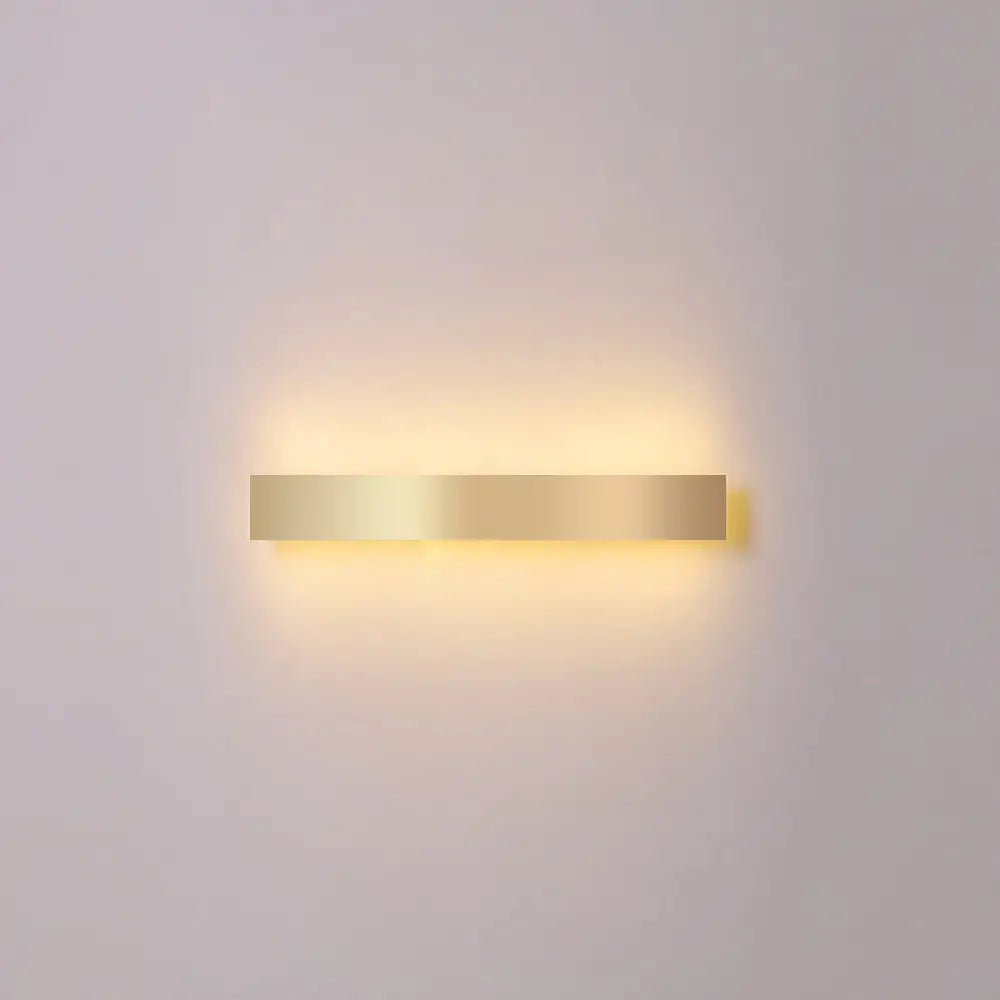 DecorBites™ Minimalist Gold Plated LED Wall Sconce for Living Room - Aluminum Bar Shaped Flush Wall Light