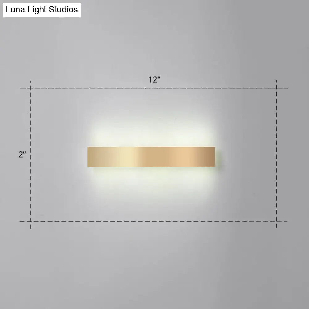 DecorBites™ Minimalist Gold Plated LED Wall Sconce for Living Room - Aluminum Bar Shaped Flush Wall Light