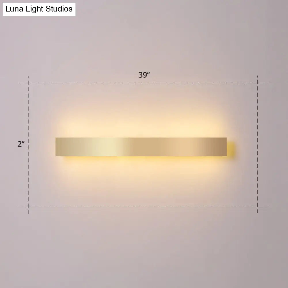 DecorBites™ Minimalist Gold Plated LED Wall Sconce for Living Room - Aluminum Bar Shaped Flush Wall Light