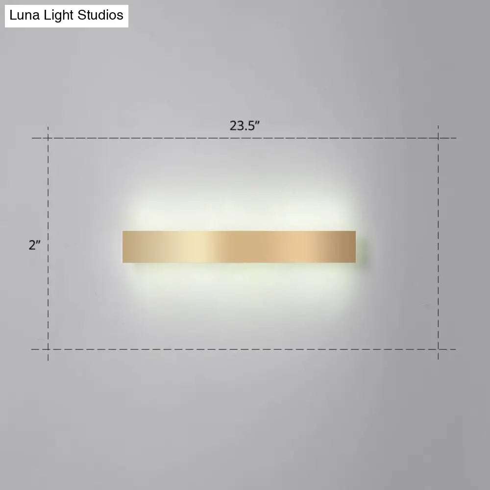 DecorBites™ Minimalist Gold Plated LED Wall Sconce for Living Room - Aluminum Bar Shaped Flush Wall Light