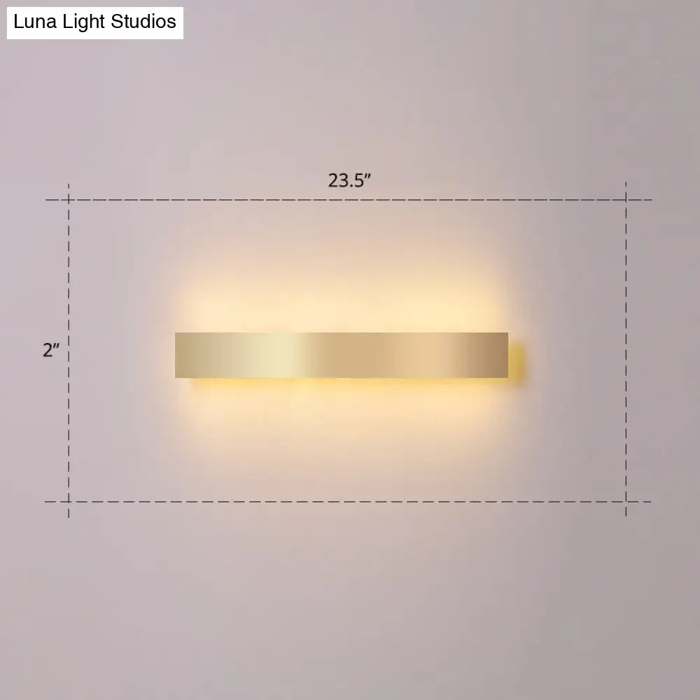 DecorBites™ Minimalist Gold Plated LED Wall Sconce for Living Room - Aluminum Bar Shaped Flush Wall Light