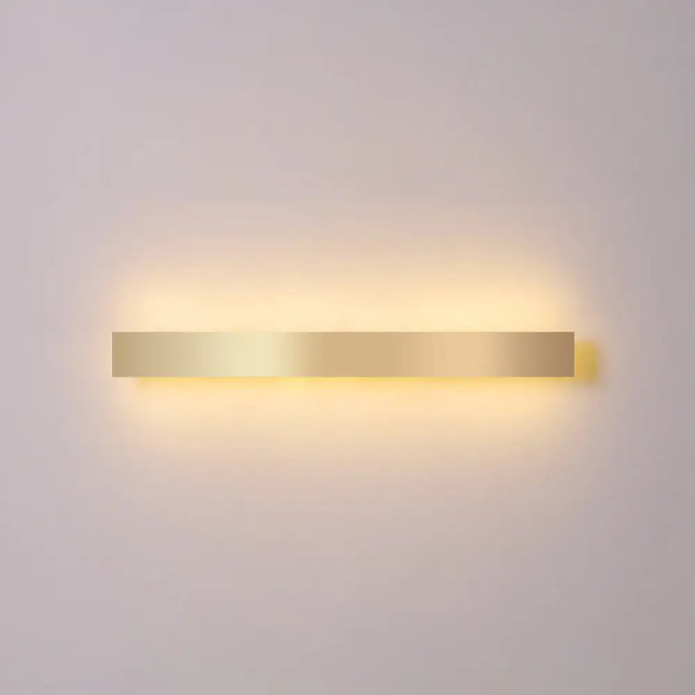DecorBites™ Minimalist Gold Plated LED Wall Sconce for Living Room - Aluminum Bar Shaped Flush Wall Light