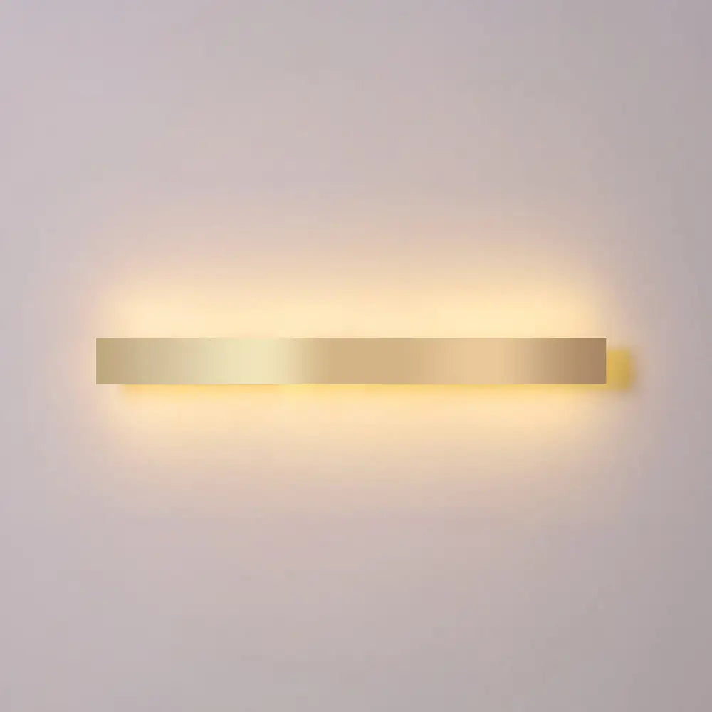 DecorBites™ Minimalist Gold Plated LED Wall Sconce for Living Room - Aluminum Bar Shaped Flush Wall Light