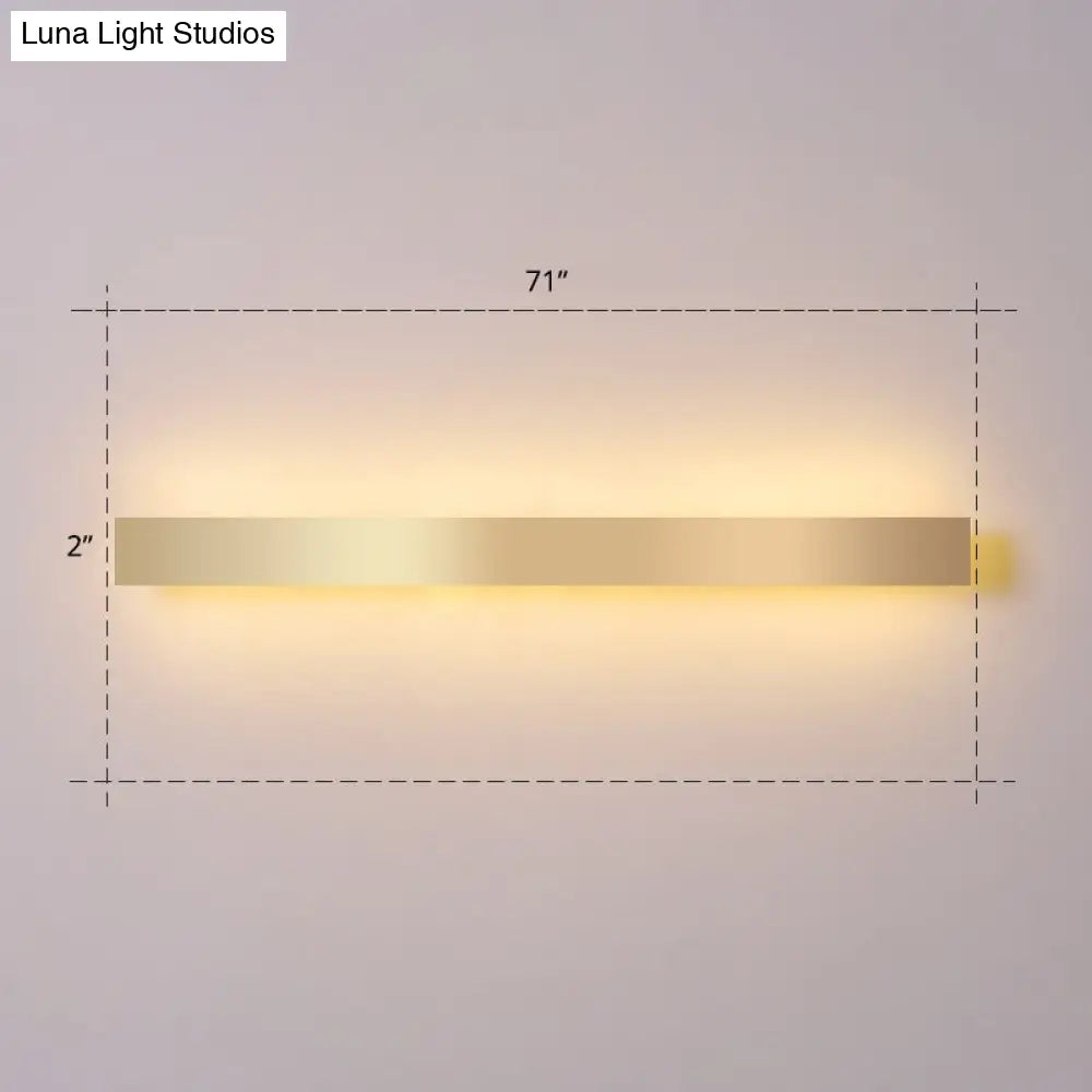 DecorBites™ Minimalist Gold Plated LED Wall Sconce for Living Room - Aluminum Bar Shaped Flush Wall Light