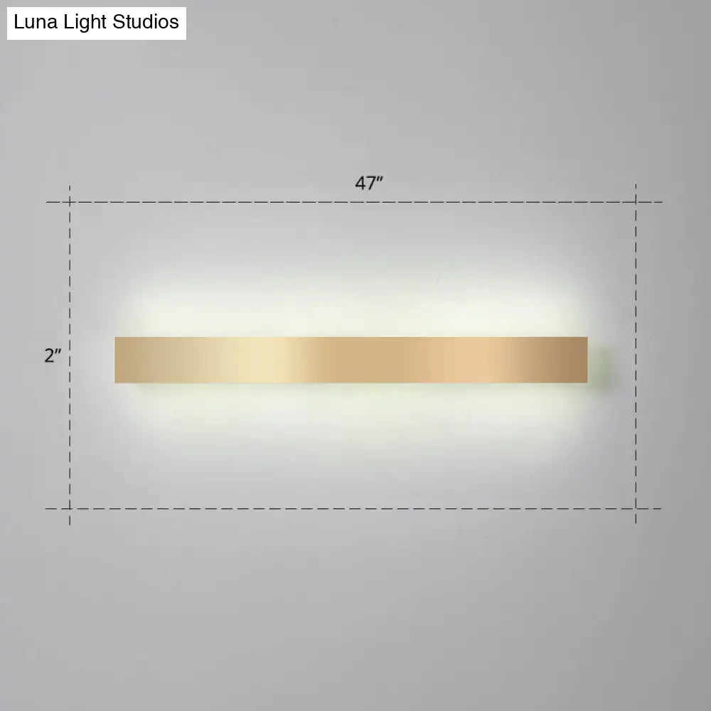 DecorBites™ Minimalist Gold Plated LED Wall Sconce for Living Room - Aluminum Bar Shaped Flush Wall Light