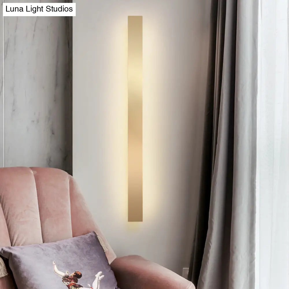 DecorBites™ Minimalist Gold Plated LED Wall Sconce for Living Room - Aluminum Bar Shaped Flush Wall Light