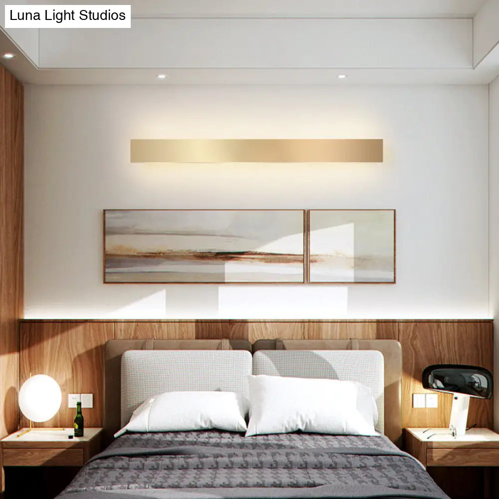 DecorBites™ Minimalist Gold Plated LED Wall Sconce for Living Room - Aluminum Bar Shaped Flush Wall Light