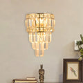 DecorBites™ Minimalist Gold Wall Lamp - Clear Crystal 3-Light Layered Fixture