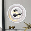 DecorBites™ Minimalist LED Acrylic Sconce Light Fixture with Tree and Elk Design for Bedroom Lighting