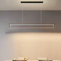 DecorBites™ Minimalist LED Black Pendant Lamp with Rectangle Frame Iron Island Fixture in Warm/White Light