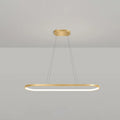 DecorBites™ Minimalist LED Gold Plated Pendant Light Fixture for Table - Metal Oblong Design