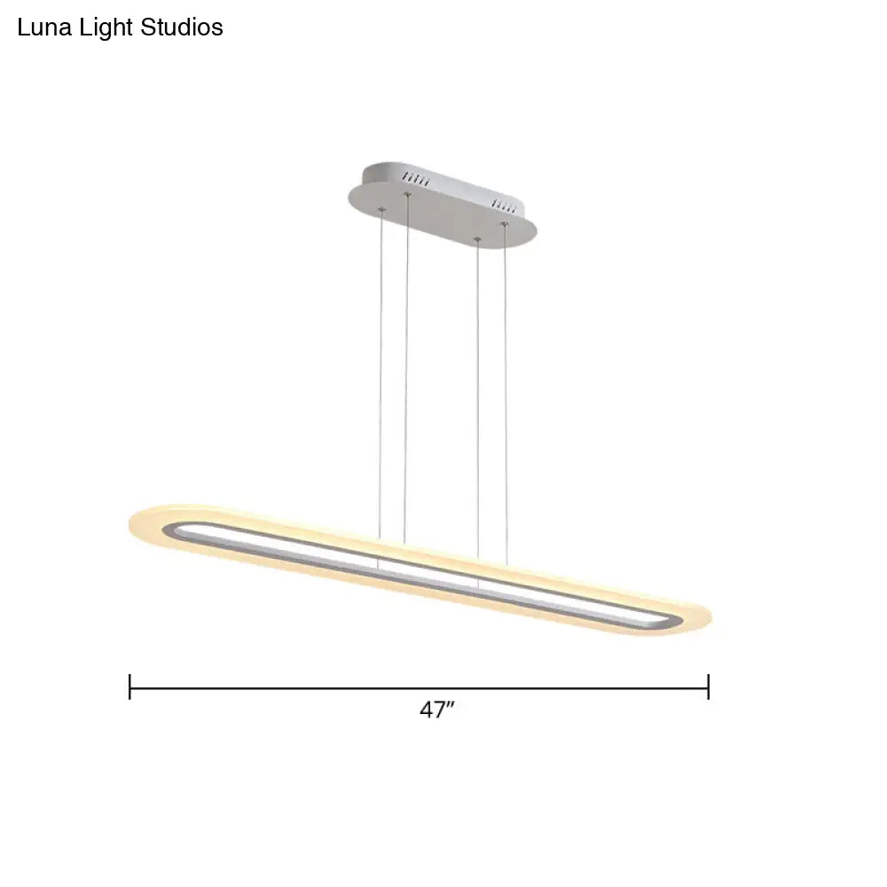 DecorBites™ Minimalist LED Island Light Fixture - Acrylic Oblong Design