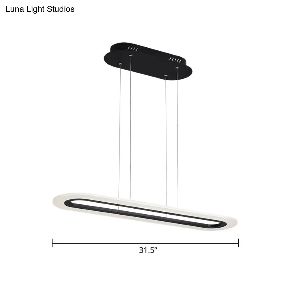 DecorBites™ Minimalist LED Island Light Fixture - Acrylic Oblong Design