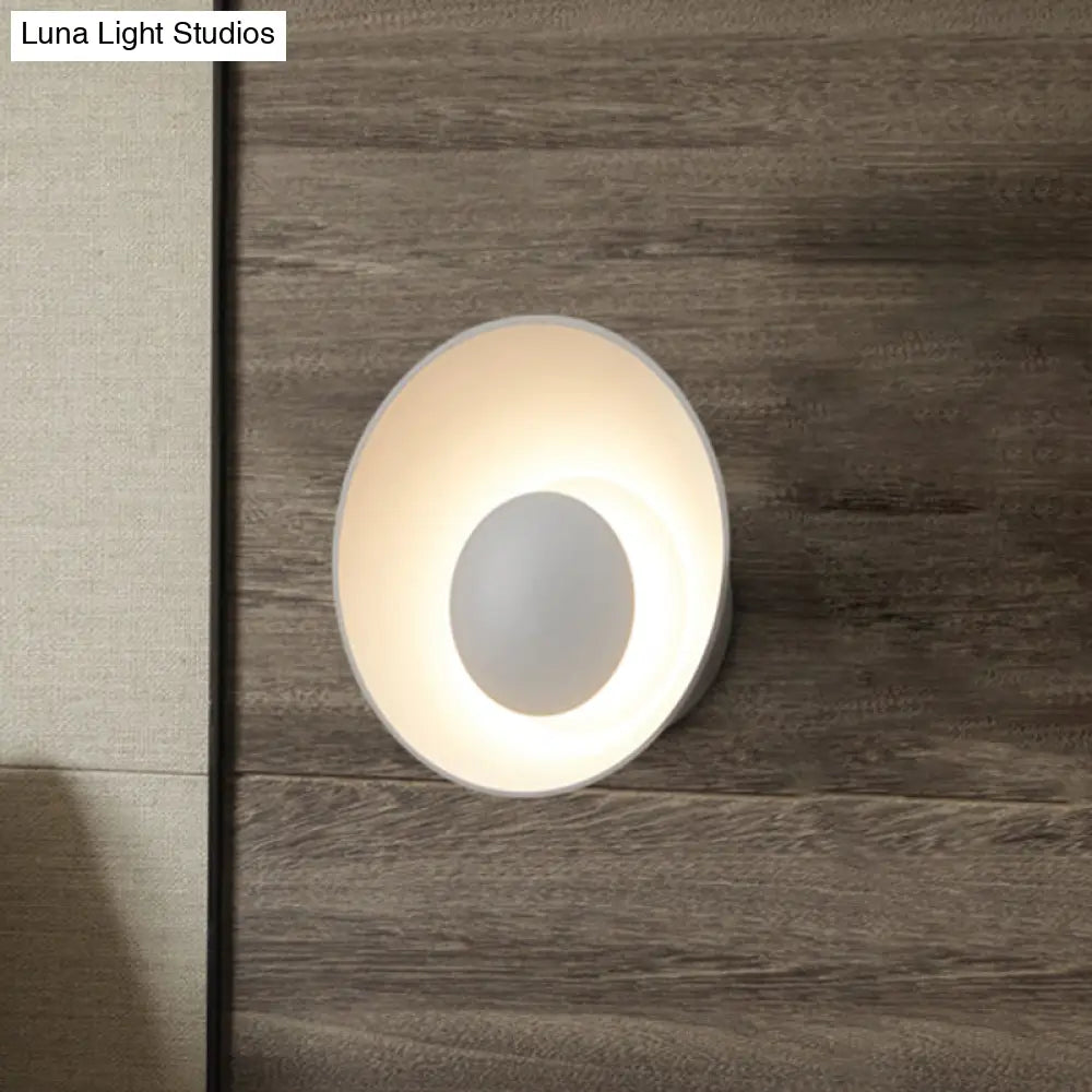 DecorBites™ Minimalist LED Wall Lamp: White/Black/Pink Finish Bowl Sconce Light for Drawing Room