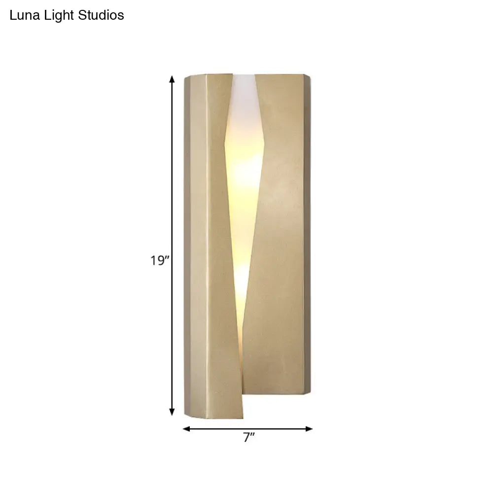 DecorBites™ Minimalist LED Wall Sconce Light in Gold for Living Room - Metal Rectangle Wall Mount Lamp