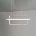 DecorBites™ Minimalist LED White Frame Rectangular Hanging Light with Acrylic Island Lighting Fixture