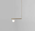 DecorBites™ Minimalist Metal Pendant Lighting with Gold Accents - Modern Globe Glass Island Ceiling Light for Living Room