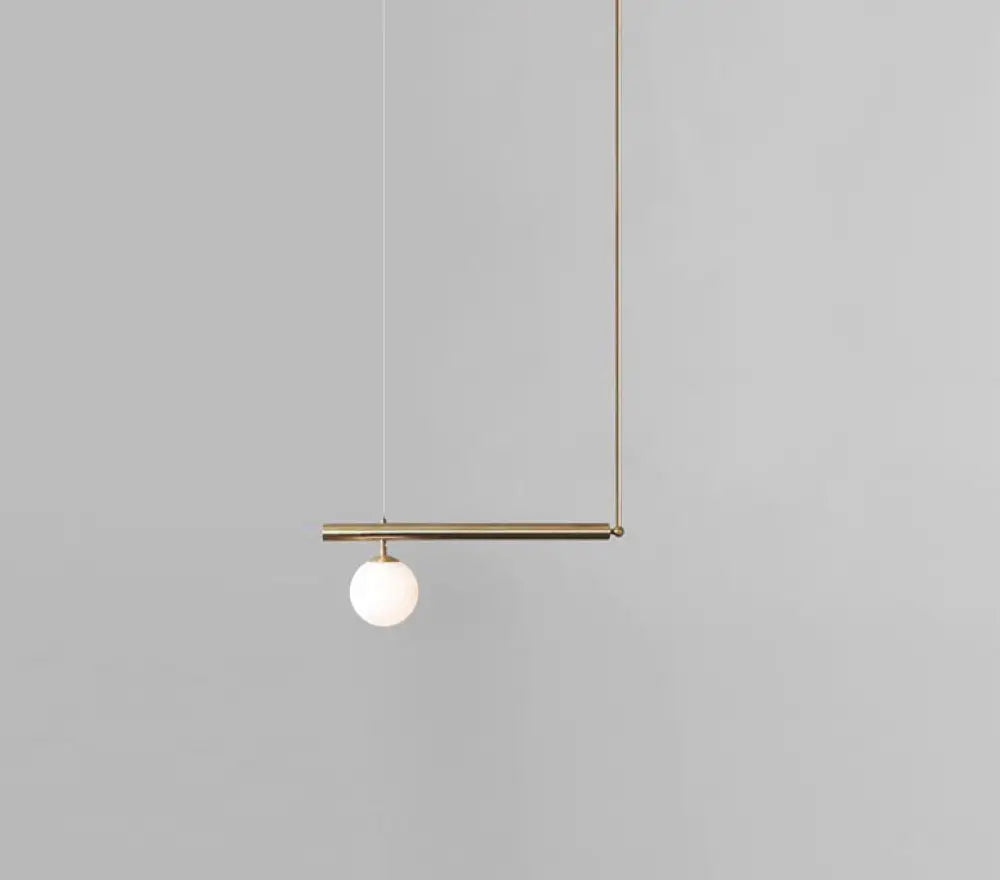 DecorBites™ Minimalist Metal Pendant Lighting with Gold Accents - Modern Globe Glass Island Ceiling Light for Living Room