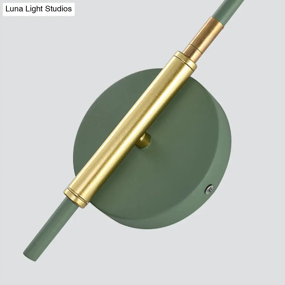 DecorBites™ Minimalist Metal Wall Mounted Light with Dome Shade - Rectangular Arm Sconce in Grey/White/Green, 5.5" Wide