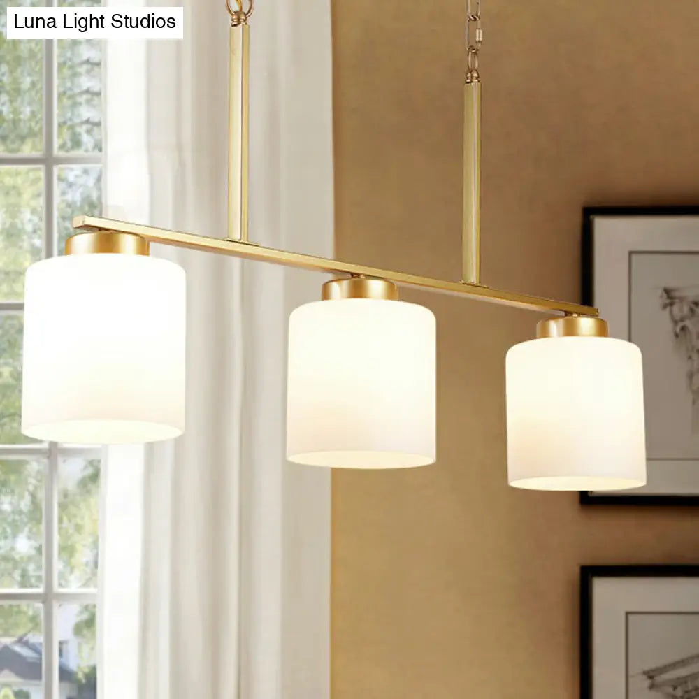 DecorBites™ Minimalist Opal Frosted Glass Island Lighting Fixture - 3 Heads Hanging Pendant Light