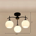 DecorBites™ Minimalist Opal Glass Flush Light in Black for Living Room Ceiling