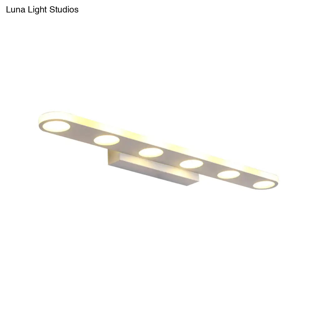 DecorBites™ Minimalist Oval Acrylic Vanity Light with 4/6 Bulbs in Warm/White - 15"/23" Length and White Finish