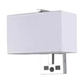 DecorBites™ Minimalist Rectangle Wall Light Kit with USB Port - Single-Bulb Beige/Black/White Fabric Lamp