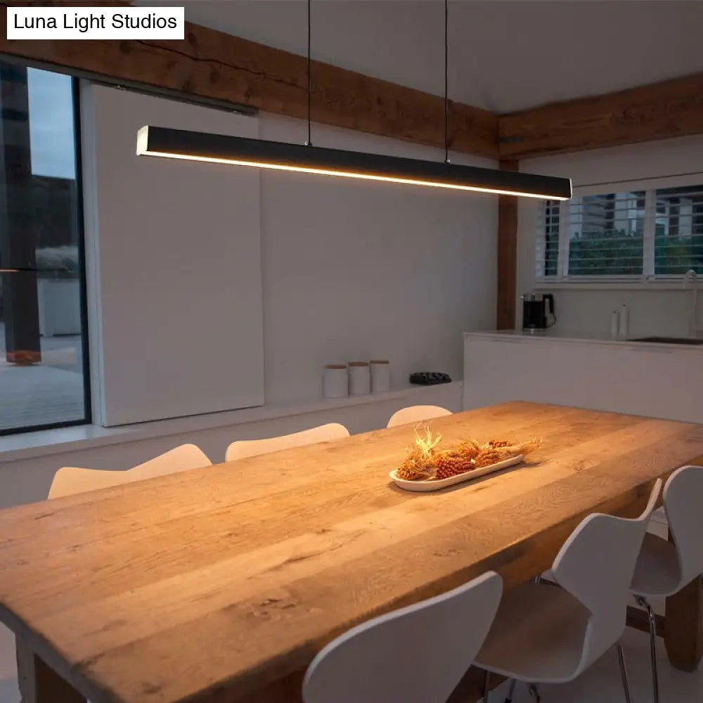 DecorBites™ Minimalist Rectangular LED Suspension Lamp - Metal Island Light Fixture