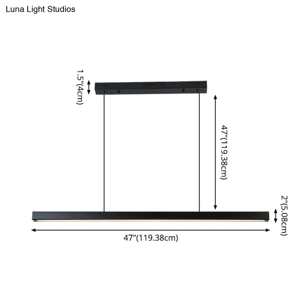 DecorBites™ Minimalist Rectangular LED Suspension Lamp - Metal Island Light Fixture