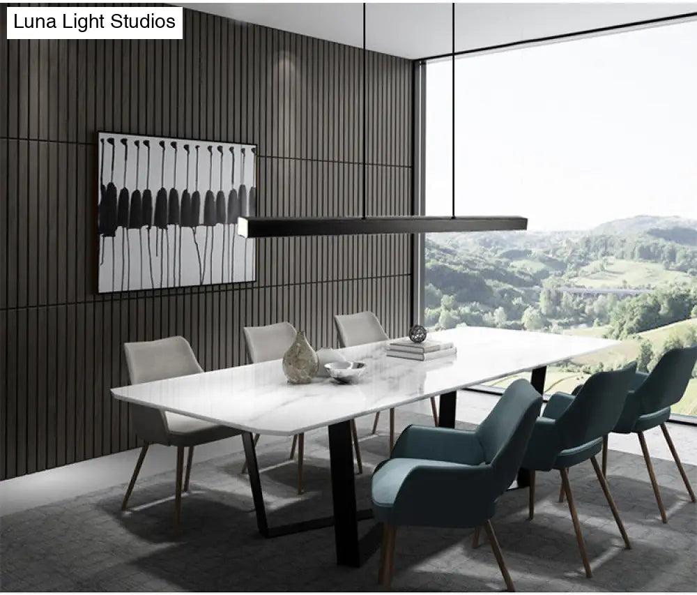 DecorBites™ Minimalist Rectangular LED Suspension Lamp - Metal Island Light Fixture