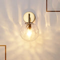 DecorBites™ Minimalist Rippled Glass Sphere Wall Lamp with Gold Sconce Lighting
