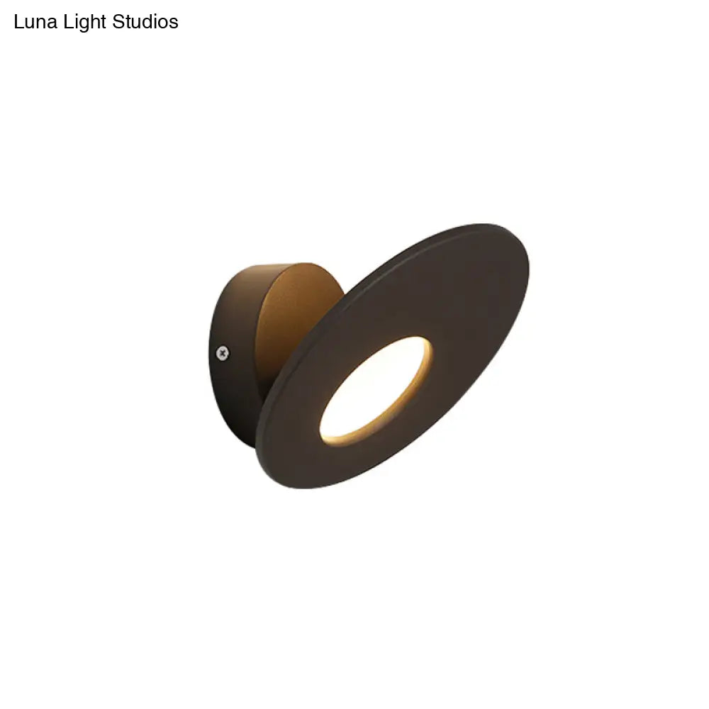 DecorBites™ Minimalist Round Acrylic Wall Sconce with Integrated LED for Bedroom - Black/White