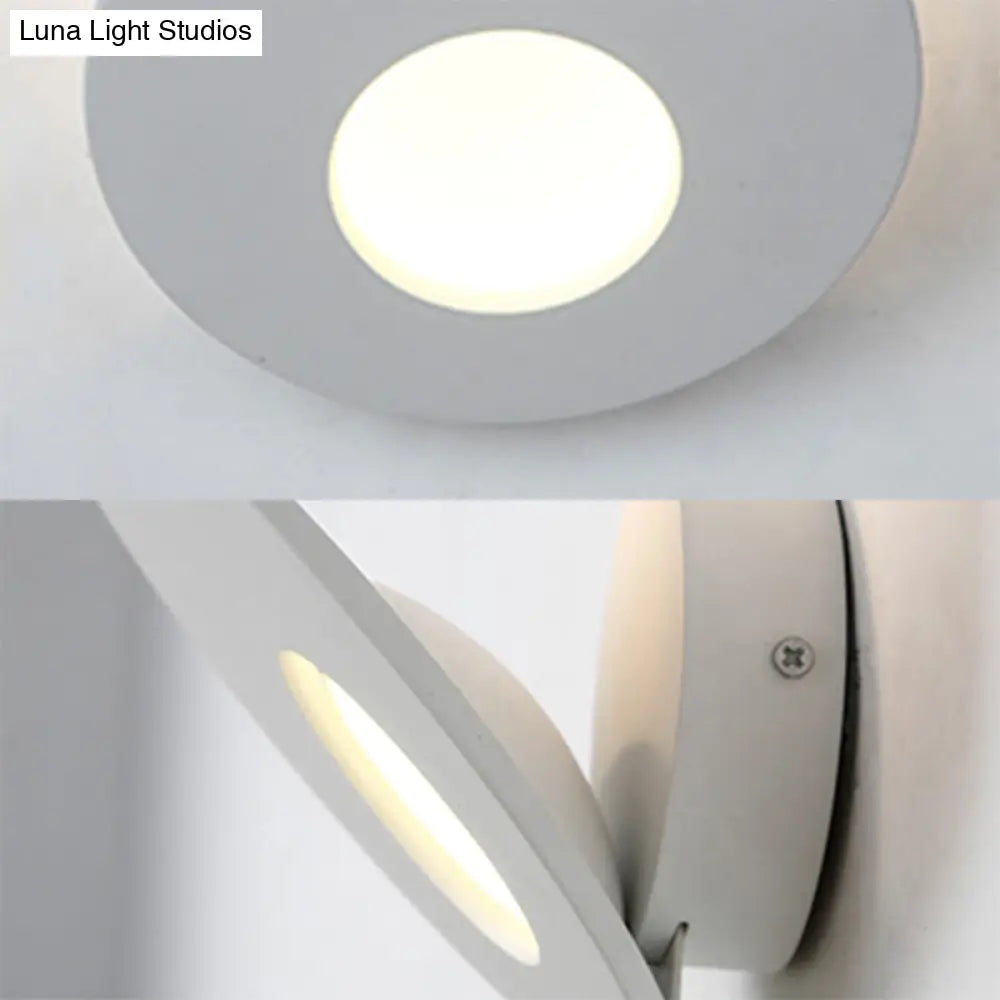 DecorBites™ Minimalist Round Acrylic Wall Sconce with Integrated LED for Bedroom - Black/White