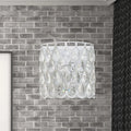 DecorBites™ Minimalist Silver/Brass Half-Cylinder Wall Light Sconce - Clear Crystal Teardrop - 1 Light Metal Wall Lamp