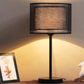 DecorBites™ Minimalist Single-Bulb Table Lamp with Drum Shade – Stylish Fabric Lighting for Living Room Nightstand