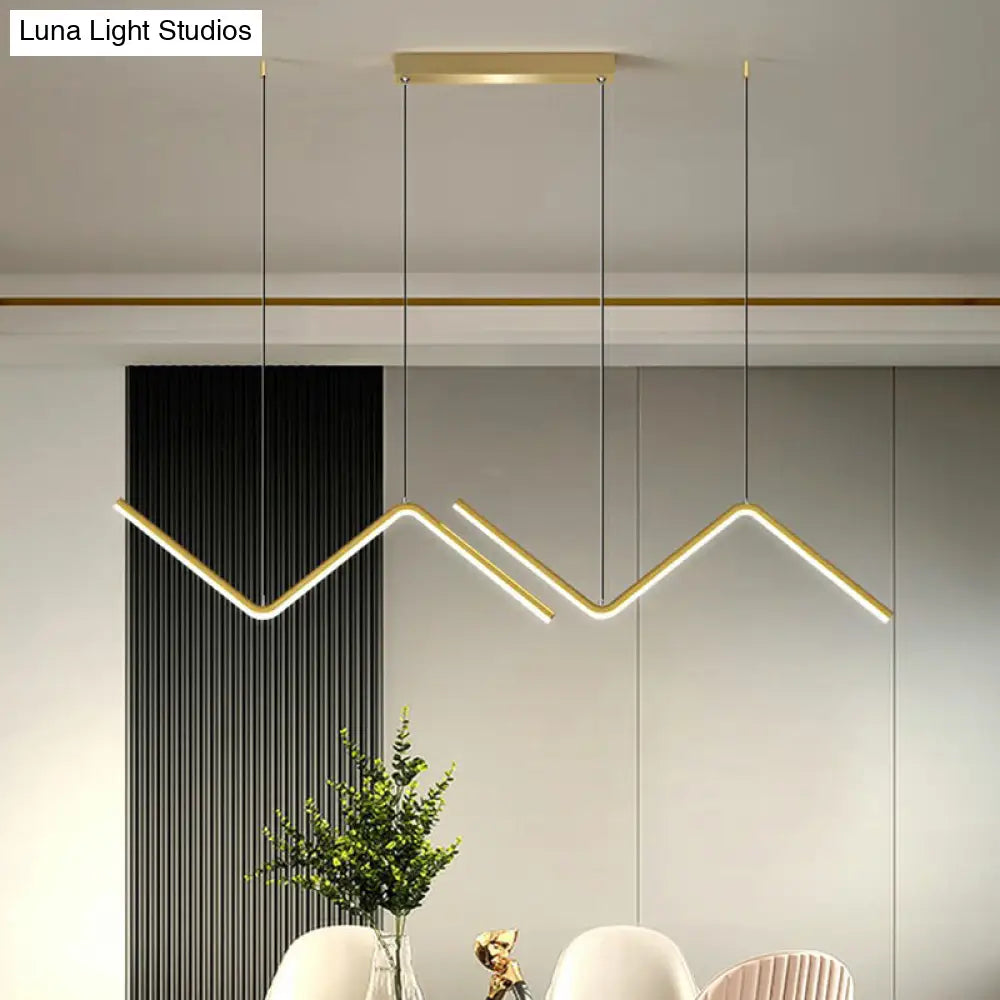 DecorBites™ Minimalist Z-Shaped Island Pendant LED Light Fixture for Dining Room