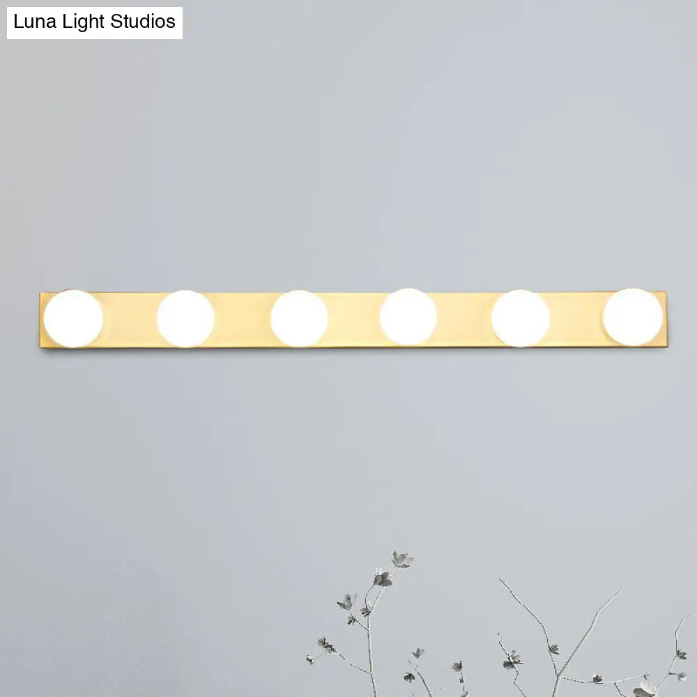 DecorBites™ Minimalistic Black/White Finish Vanity Lighting Fixture – Open Bulb, 4/5 Heads Metal Wall Light for Bathroom