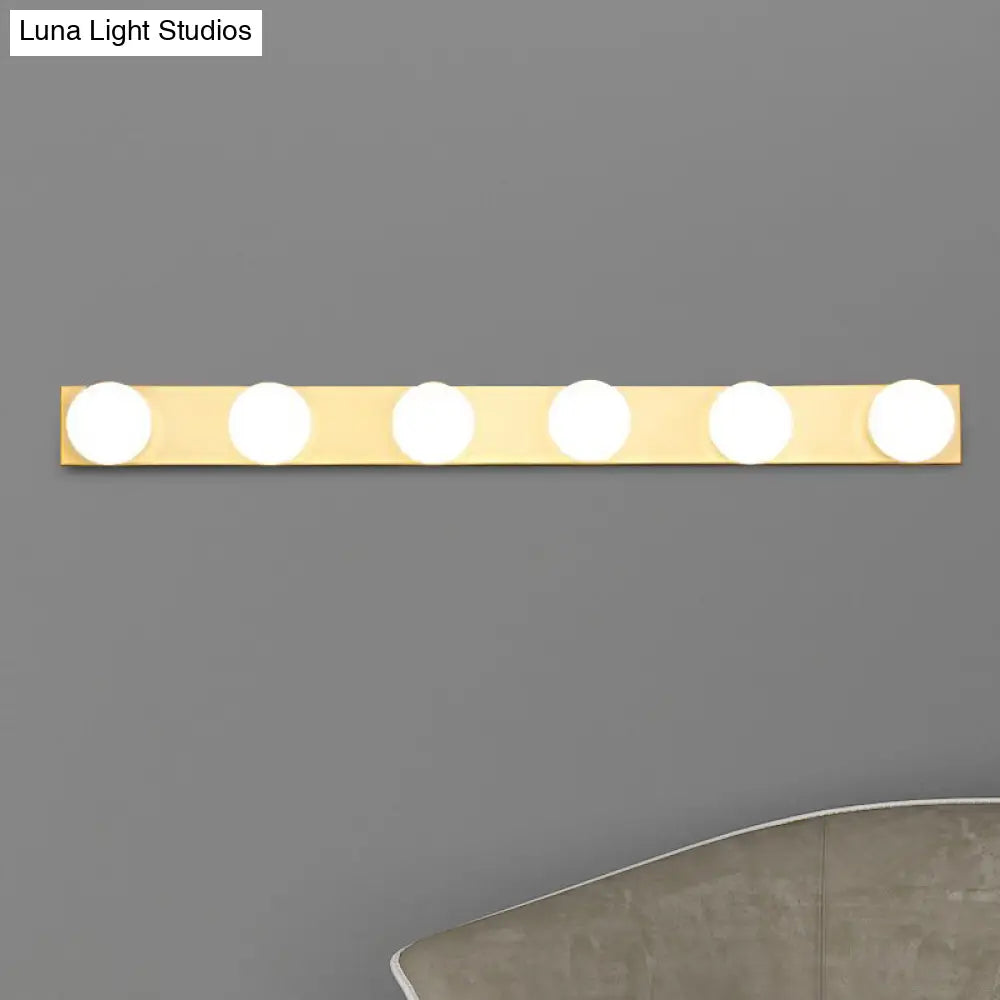 DecorBites™ Minimalistic Black/White Finish Vanity Lighting Fixture – Open Bulb, 4/5 Heads Metal Wall Light for Bathroom