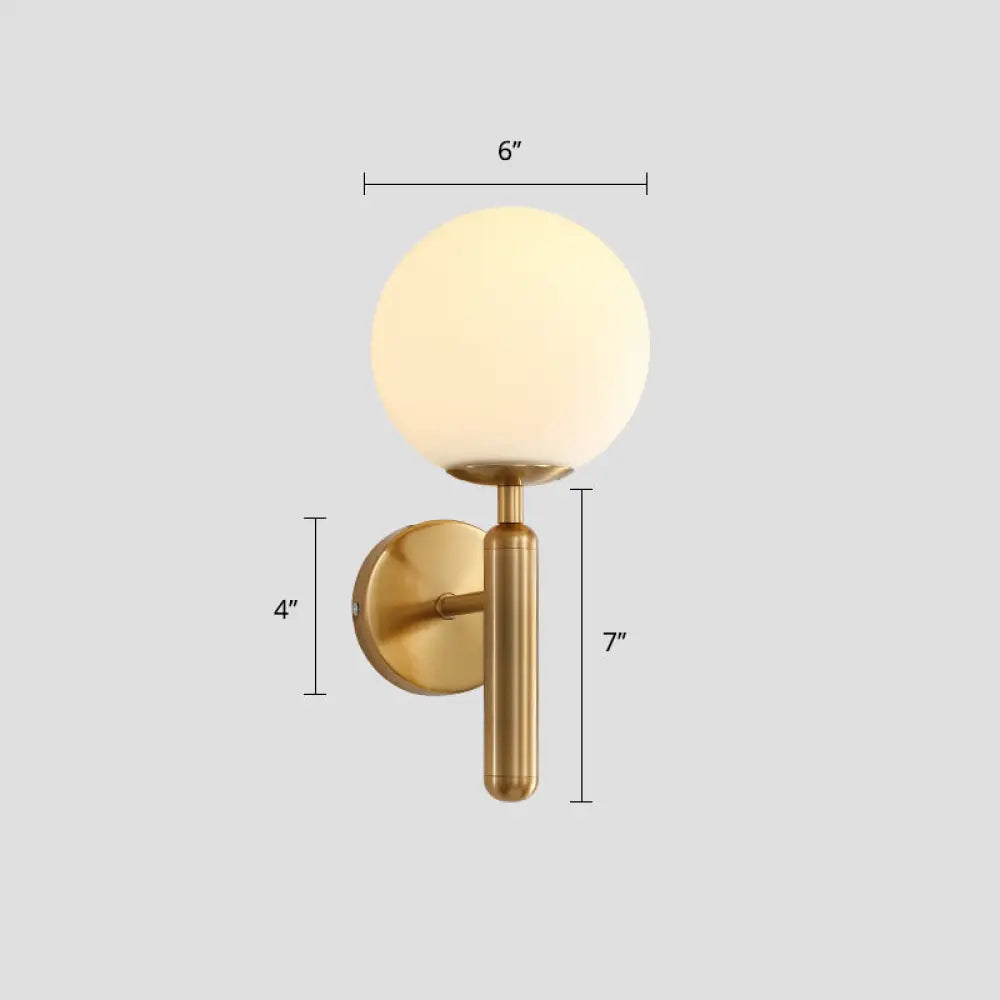 DecorBites™ Minimalistic Glass Wall Sconce - Ball Shade Corridor Light (1-Head)