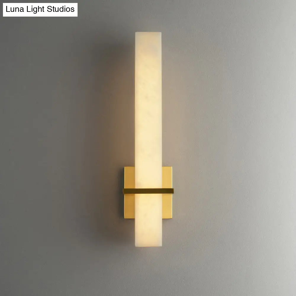 DecorBites™ Minimalistic Marble Wall Sconce - White LED Light for Aisle, Wall Mounted