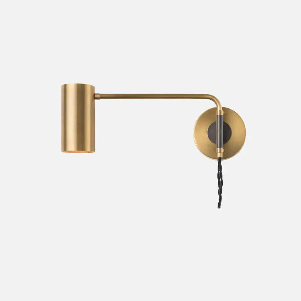 DecorBites™ Minimalistic Metal Adjustable Tubular Wall Lamp with 1-Light Bedside Spotlight