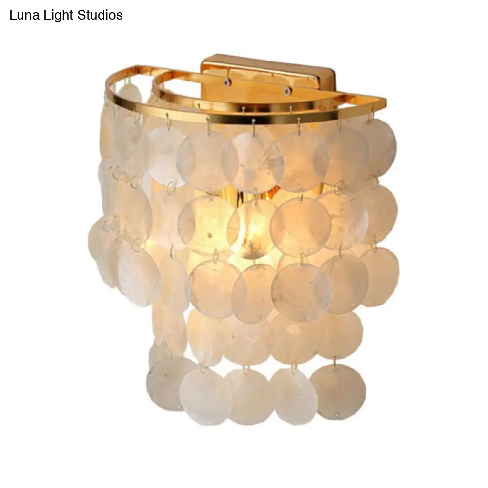 DecorBites™ Minimalistic Shell White LED Waterfall Wall Lamp for Living Room Sconce Fixture