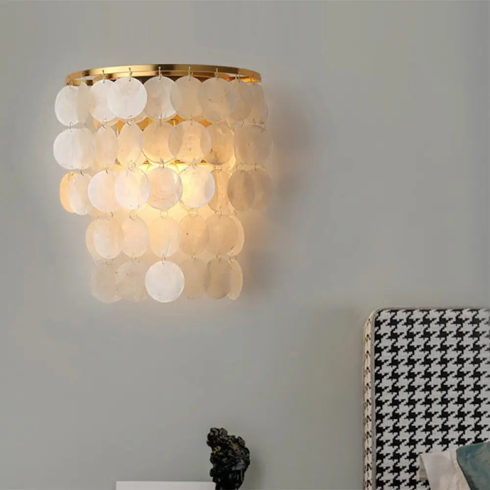 DecorBites™ Minimalistic Shell White LED Waterfall Wall Lamp for Living Room Sconce Fixture