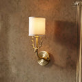 DecorBites™ Modern 1/2 Lights Wall Sconce with Fabric Shade - Black/Gold Cylinder Wall Mount Fixture featuring Metal Antler